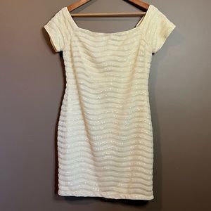 Lulus cream sequin dress. Size XL.